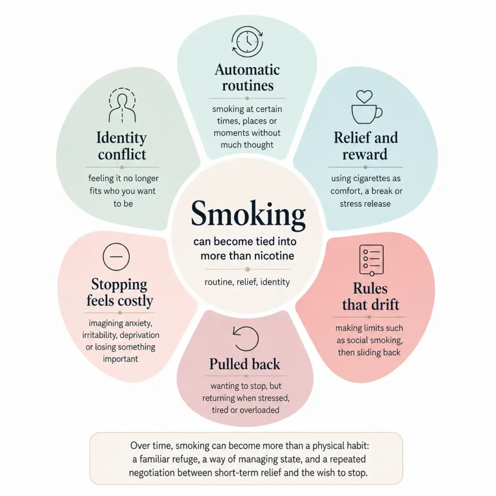 Infographic showing smoking can become tied into more than nicotine